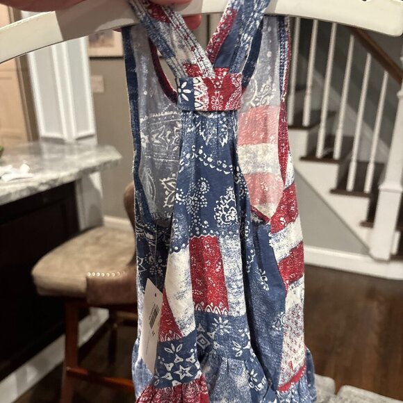 Adorable Ralph Lauren American Flag & Paisley Print Dress with Diaper Cover -nwt - Picture 2 of 3